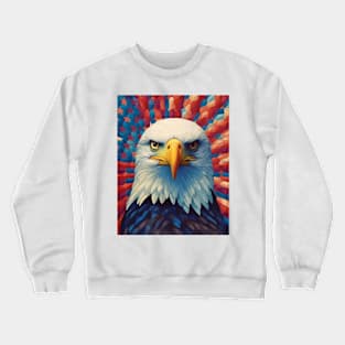 USA America Fourth of July Op Art Bald Eagle July 4th Crewneck Sweatshirt